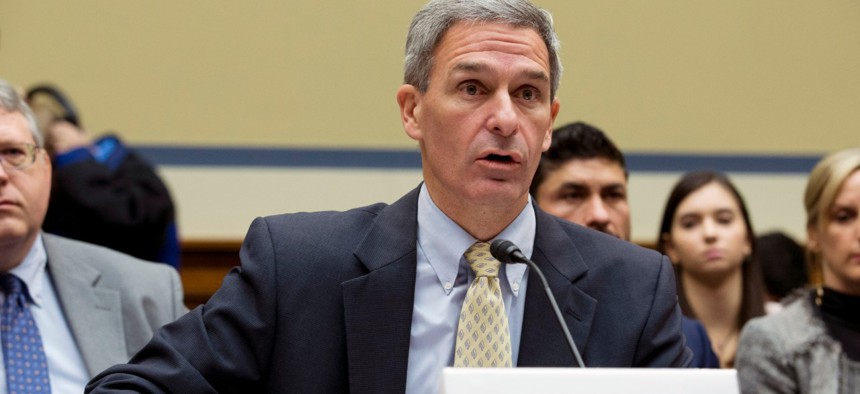 Ken Cuccinelli, who is serving as head of USCIS, testifies on Capitol Hill in October. 