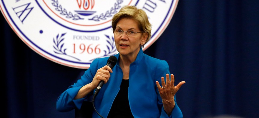 Sen. Elizabeth Warren speaks at a presidential forum at Wallace State Community College on Sunday in Selma, Ala. Warren was one of the senators who wrote the letter. 