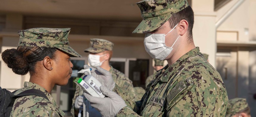 The U.S. Navy's Expeditionary Medical Facility prepares to deploy from Naval Air Station Jacksonville, Florida, to New Orleans in support of the Pentagon's COVID-19 response.