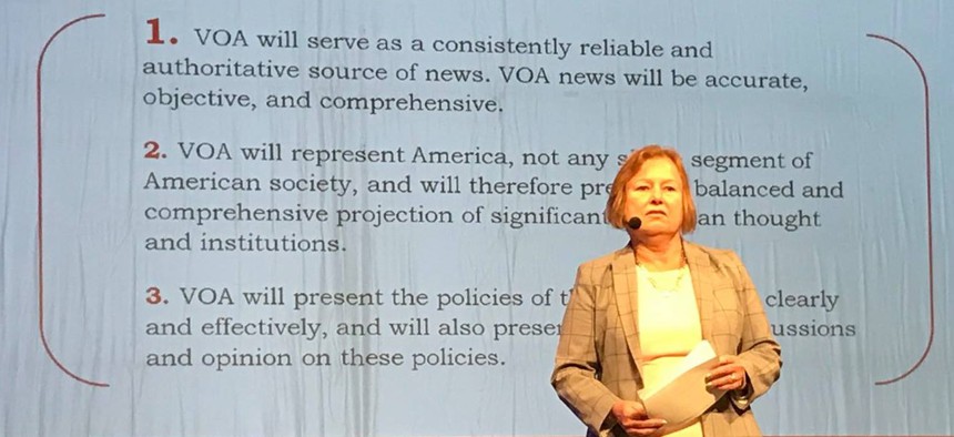 VOA Director Amanda Bennett said: "We are intended to be and try our very hardest to be a non-political organization."
