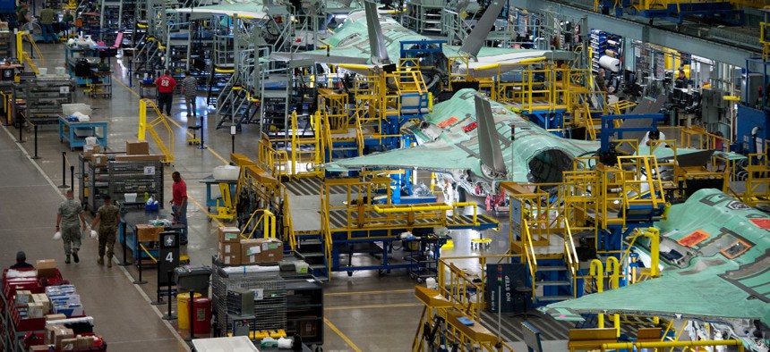 The F-35 production line in Fort Worth, Texas.