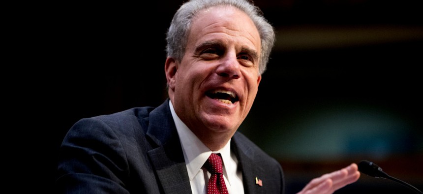 Justice Department Inspector General Michael Horowitz testifies on Capitol Hill in December. Horowitz appointed Westbrooks to head the oversight committee. 