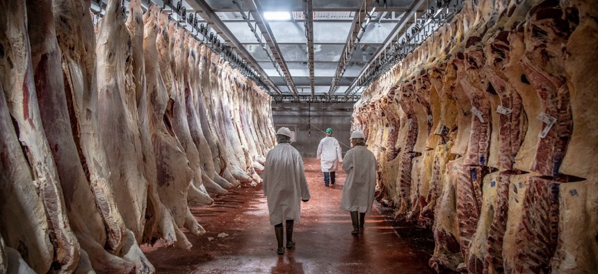 USDA meat inspectors are worried about exposure to coronavirus at U.S. processing facilities.