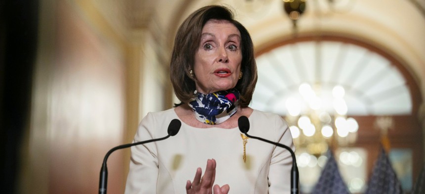 House Speaker Nancy Pelosi unveils a new $3 trillion coronavirus aid package on Tuesday. 