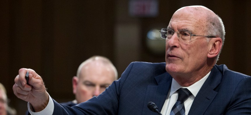 Director of National Intelligence Daniel Coats testifies before the Senate Intelligence Committee on Capitol Hill in 2019.