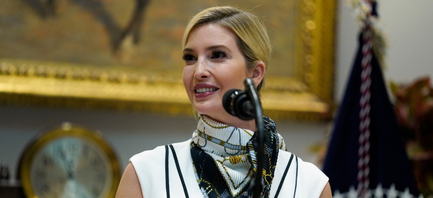 Adviser Ivanka Trump said: "This executive order is really another example of us as the nation’s largest employer, the federal government, leading by example to recruit and retain the best and the brightest."