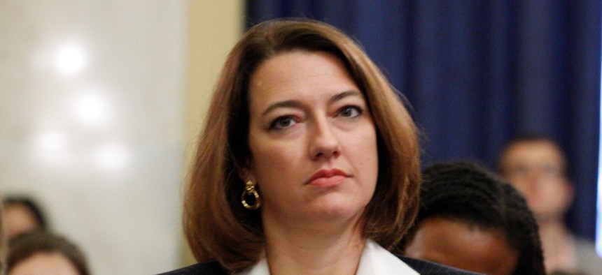 Federal Election Commissioner Caroline Hunter, shown here on Capitol Hill in 2009, is resigning effective July 3. 
