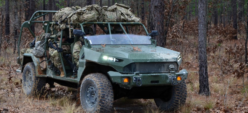 An Army Infantry Squad Vehicle.