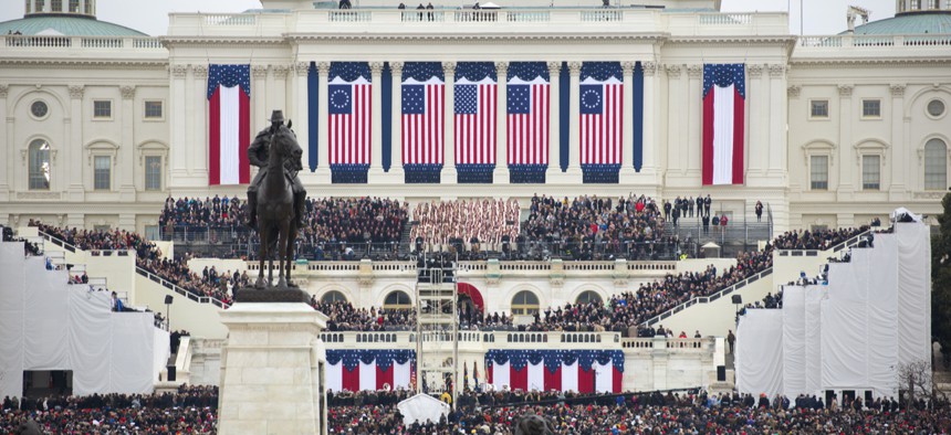Donald Trump's inauguration is seen in 2017.