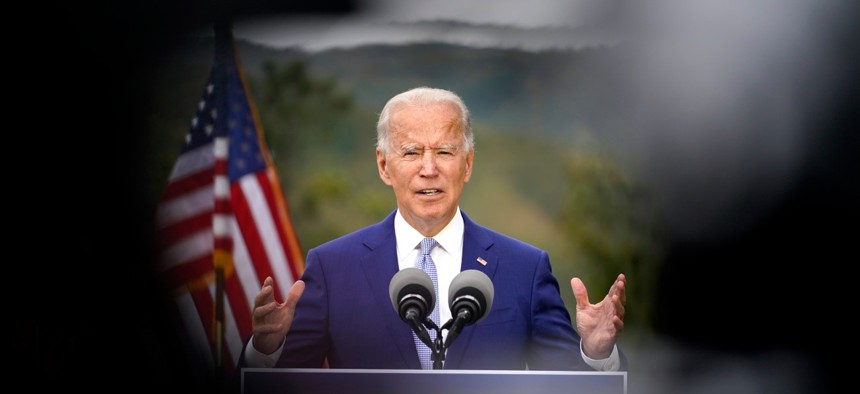 Democratic presidential candidate former Vice President Joe Biden speaks at Mountain Top Inn & Resort, Tuesday, Oct. 27, 2020, in Warm Springs, Ga.