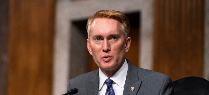 Sen. James Lankford, R-Okla., questioned whether supervisors are able to adequately monitor federal employees working remotely.