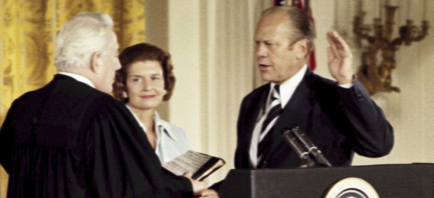 Gerald Ford has approximately 25 hours of transition between himself and his predecessor, President Richard Nixon.