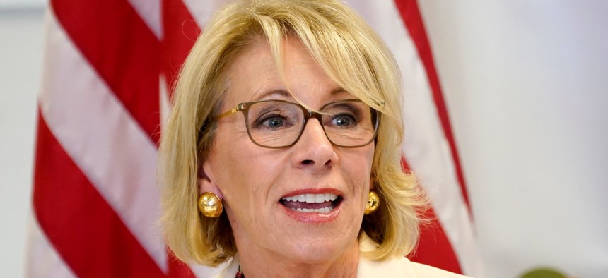 Secretary of Education Betsy DeVos told career employees at the department to resist the new administration. 
