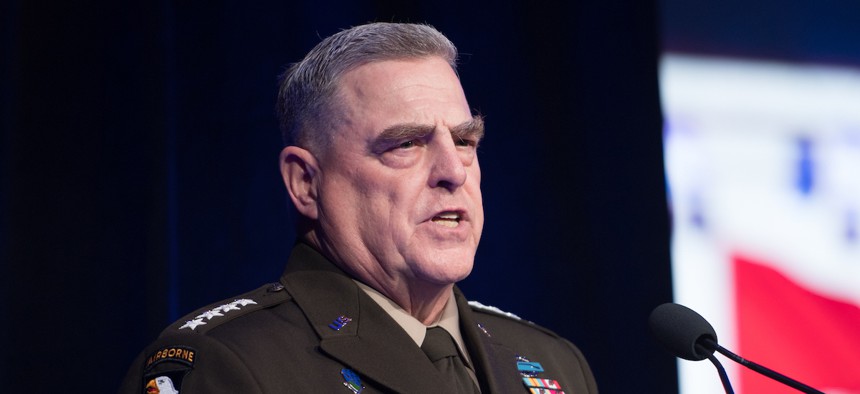 Joint Chiefs Chairman Gen. Mark Milley speaks in Washington in 2019.