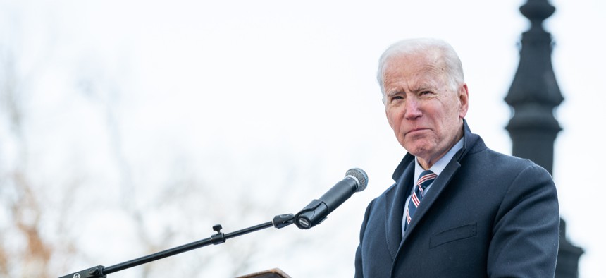 Then-candidate Joe Biden on the campaign trail in South Carolina in January 2020.