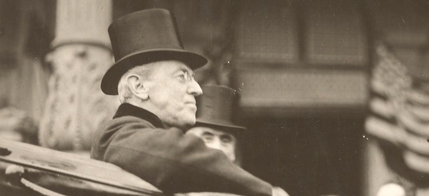 President Woodrow Wilson in Italy in 1918.