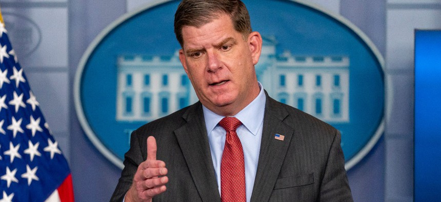 Labor Secretary Marty Walsh is leading a task force with Vice President Kamala Harris to identify policy changes to promote worker empowerment. 