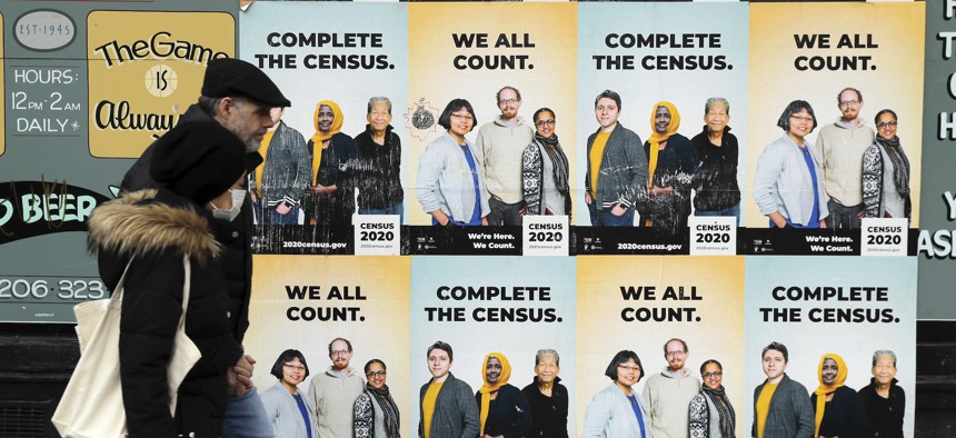 Posters encourage census participation in Seattle. New census figures show Washington state saw the biggest increase in diversity of any state.