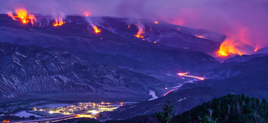 The 2020 Grizzly Creek Fire in Glenwood Canyon, Colorado, burned portions of White River National Forest.