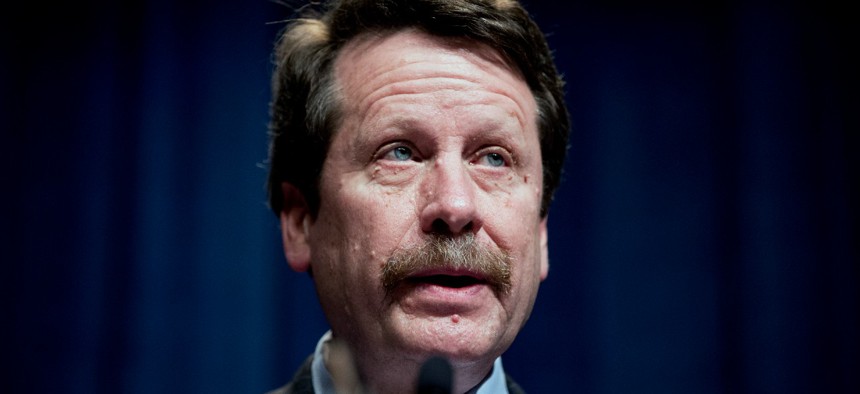 Food and Drug Administration Commissioner Dr. Robert Califf speaks at a news conference in Washington on May 5, 2016. President Biden is nominating Califf to again lead FDA. 