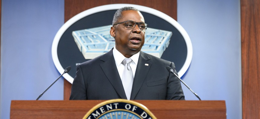 Defense Secretary Lloyd Austin III said he was happy with the department's progress, but "the fact remains that we have much work to do."