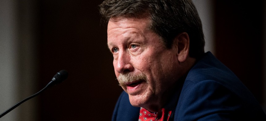 Dr. Robert Califf testifies on Capitol Hill on December 14, 2021. 