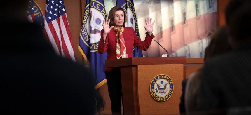 “We are a free market economy. They should be able to participate in that,” House Speaker Nancy Pelosi told reporters. Her family holds tens of millions of dollars worth of stocks and options.