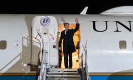 Secretary of State Antony Blinken arrives in Vilnius, Lithuania, on March 6.