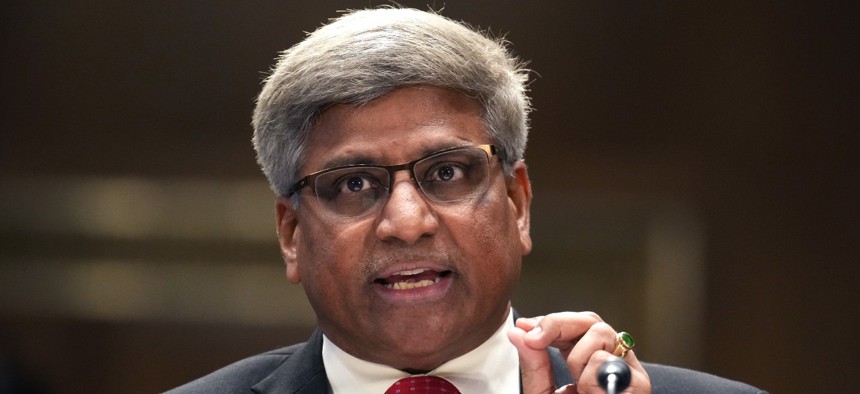 Dr. Sethuraman Panchanathan, director of the National Science Foundation, testifies Tuesday on Capitol Hill. NSF was one of the agencies that did well on questions related to morale and engagement. 