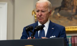 President Biden pauses while delivering remarks from the Roosevelt Room of the White House on the mass shooting at a Texas elementary school on May 24. Biden is set to sign a law enforcement executive order Wednesday. 