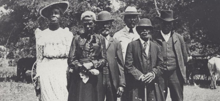 Emancipation Day celebration, June 19, 1900, held in ‘East Woods’ on East 24th St. in Austin, Texas.