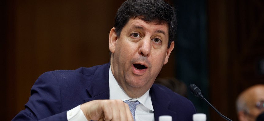 Former U.S. Attorney Steven Dettelbach testifies before the Senate Judiciary Committee during his confirmation hearing to be the next director of the Bureau of Alcohol, Tobacco, Firearms and Explosives on May 25. 