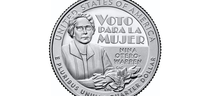 A new U.S. quarter shows Nina Otero-Warren, a leader in New Mexico’s suffrage movement and the first female superintendent of Santa Fe public schools. 