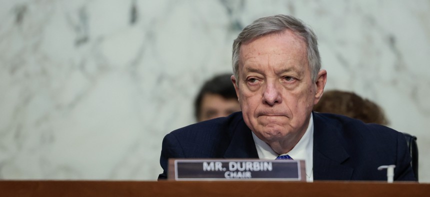 Sen. Dick Durbin, D-Ill., chair of the Senate Judiciary Committee, has asked the acting inspector general for the Defense Department, to open an investigation in missing text messages related to Jan. 6.