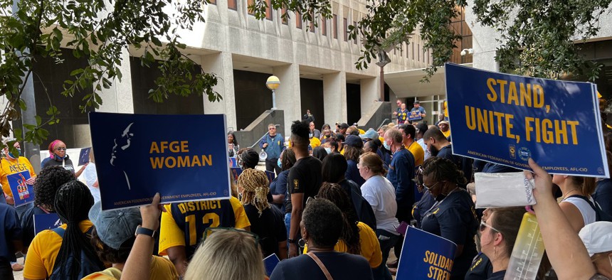 AFGE activists take to the streets of New Orleans to raise their voices about workers' rights.