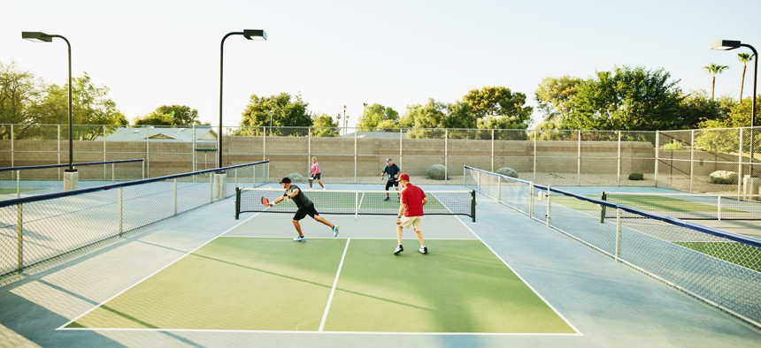 Casey says pickleball is very popular with his clients.