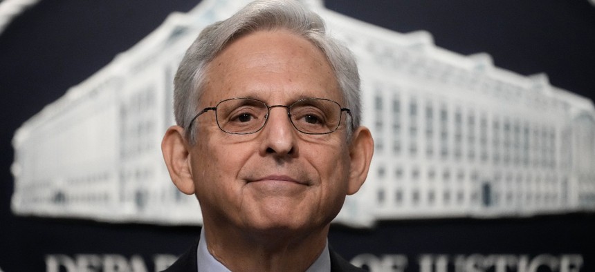 Attorney General Merrick Garland speaks during a news conference at the Justice Department on August 2.