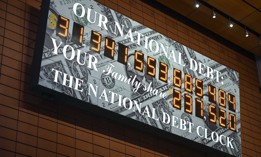 The national debt clock on Jan. 19 after the U.S. hit its debt limit and the Treasury started using “extraordinary measures” to avoid default.