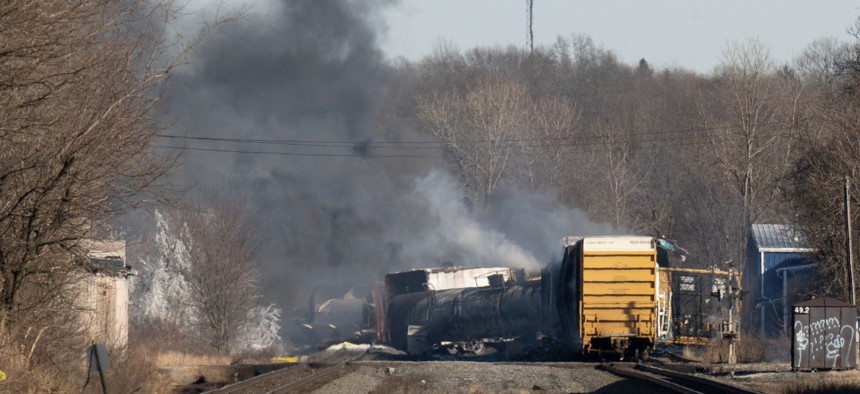 The 50-car train came off the tracks late Feb. 3 near the Ohio-Pennsylvania state border,  sparking a massive fire and evacuation orders. The train was shipping cargo from Madison, Ill., to Conway, Pa., when it derailed in East Palestine, Ohio. 