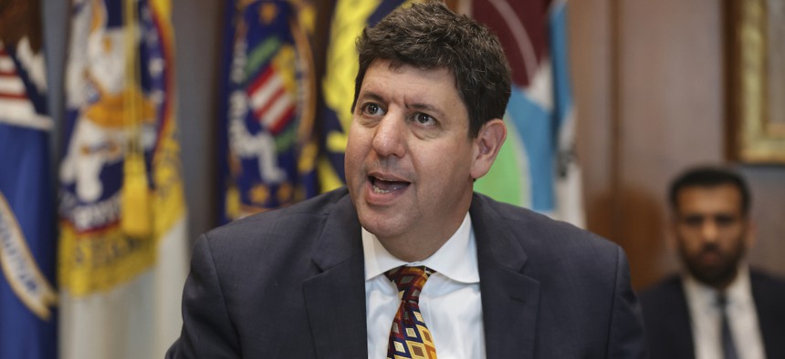 ATF Director Steven M. Dettelbach at the Justice Department headquarters on July 20, 2022. In his recent memo the director wrote that "care must be taken not to improperly bias ATF's neutral and fair hiring policies."