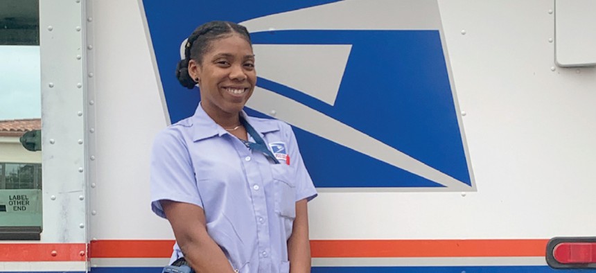 Chyanne Fauntleroy, the 2020 Western Region Hero of the Year. The letter carrier was recognized after finding two missing girls in separate incidents over two weeks.