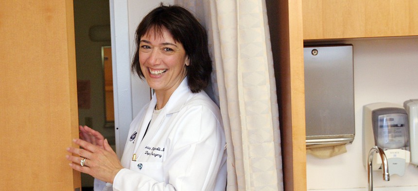 Dr. Monica Bertagnolli, President Biden's pick to lead NIH, is shown here in 2007 when she was Chief of Surgical Oncology at Brigham and Women's Hospital and Dana Farber Cancer Institute.