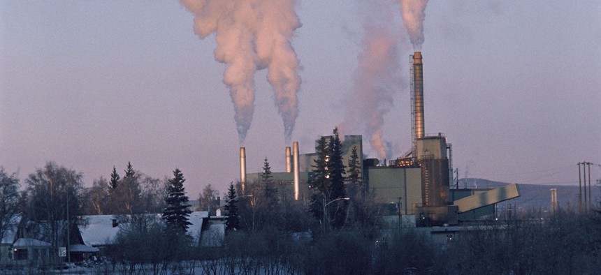 An electrical factory in Fairbanks, Alaska. State officials say wood-burning stoves are responsible for much of the area's air pollution, as opposed to power plants and other commercial operations. 