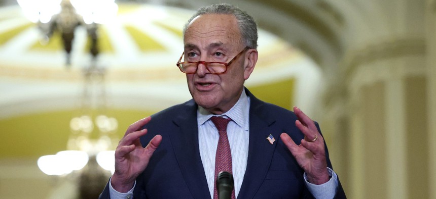 Sen. Chuck Schumer, D-N.Y., said senators are compromising on spending priorities and the appropriations bills are moving along exactly as they should, in that chamber. 