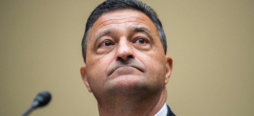 Joseph Cuffari, inspector general for the Homeland Security Department, testifies at a June 6 hearing on Capitol Hill. Cuffari did not admit any wrongdoing related to the allegations from the former deputy with whom he settled. 