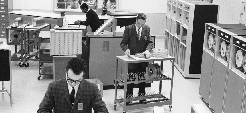 The IRS has relied on technology for decades, as this 1965 photo taken in its Philadelphia office shows. 