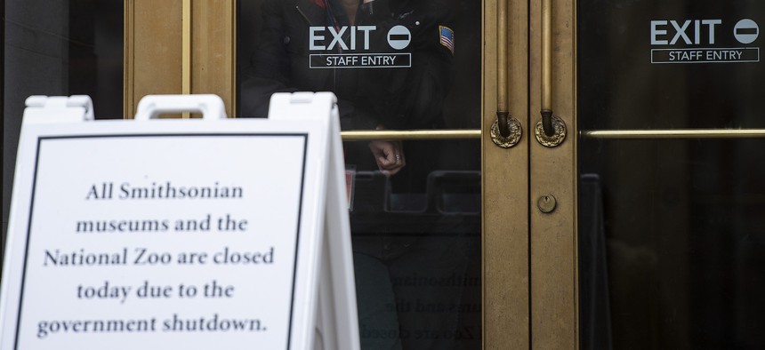 A closed Smithsonian museum in Washington, D.C. on Jan. 18, 2019. The government shutdown lasted 35 days.