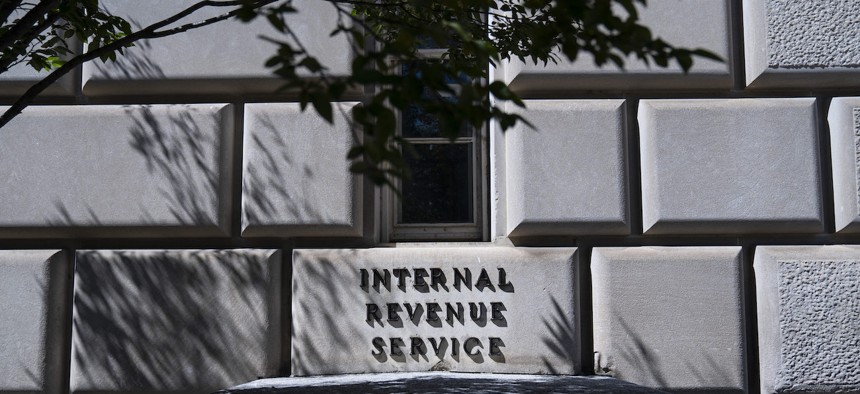 The Internal Revenue Service building exterior in Washington, D.C., shown here on Aug. 11, 2022. The agency will furlough two-thirds of its workforce if Congress is unable to avert a shutdown. 