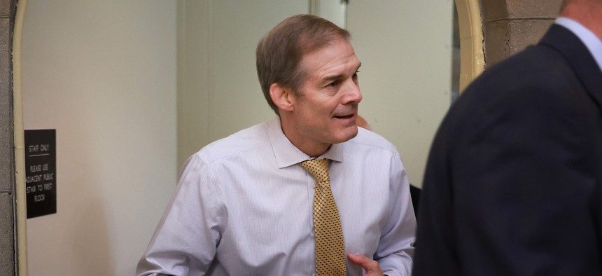 Rep. Jim Jordan, R-Ohio, arrives at the U.S. Capitol ahead of the planned Speaker of the House vote in the House of Representatives on Oct. 17, 2023. The House has been without an elected leader since Rep. Kevin McCarthy, R-Calif., was ousted from the speakership on Oct. 4 in a move led by a small group of conservative members of his own party. 