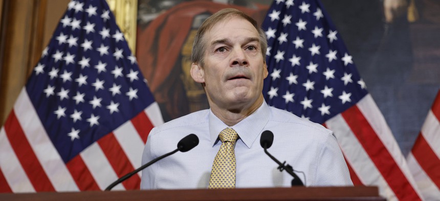 Rep. Jim Jordan, R-Ohio, the Republican Speaker designee, speaks during a press conference at the U.S. Capitol on Oct. 20, 2023. The House of Representatives is expected to hold another vote for Speaker of the House after Jordan failed to secure the votes needed to become Speaker in the previous attempts. 